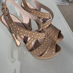 Miu Miu Beige Studded Heels